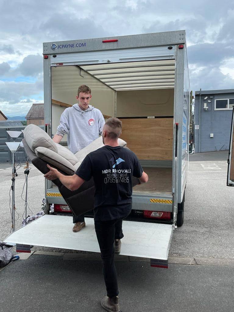 MDR Removals filling removals van with furniture